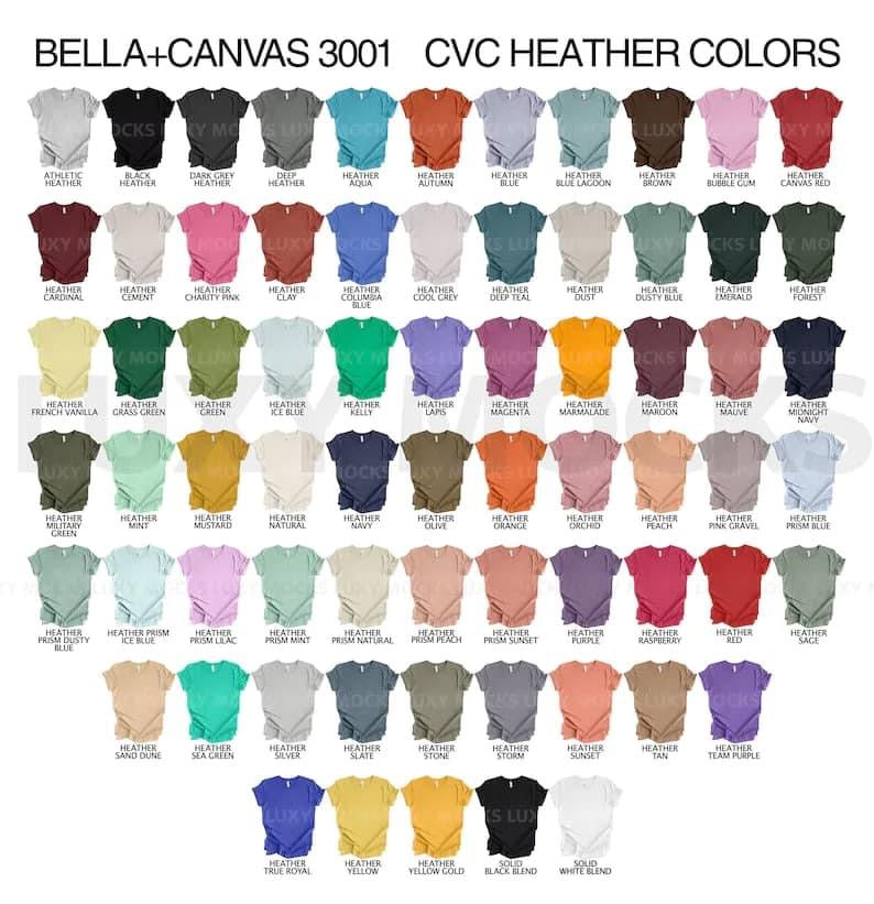 Bella Canvas Color Options